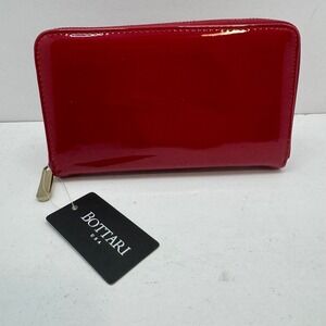 Bottari Wallet Women‎ OS Red Patent Zip Around Continental 1078TP